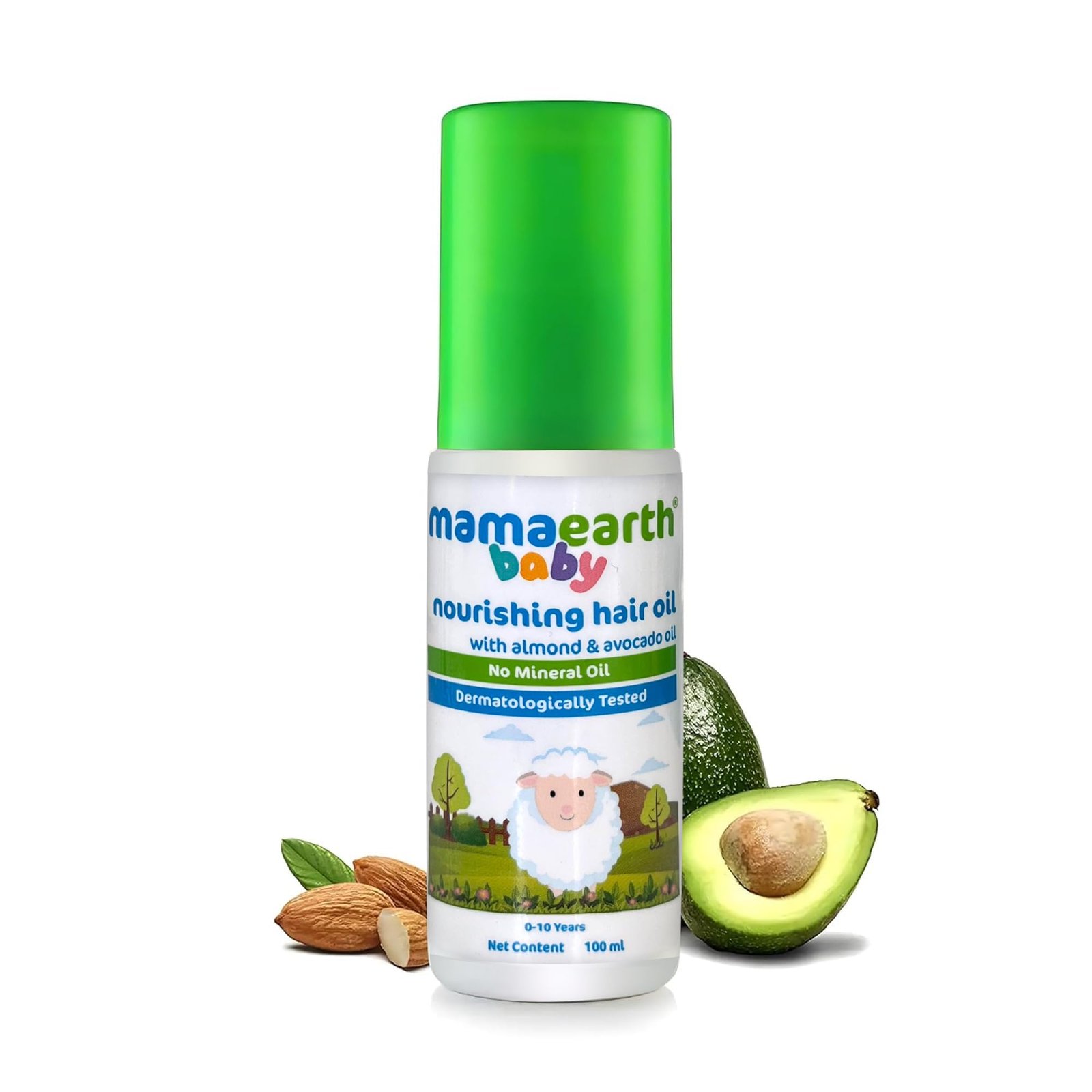 Mamaearth Baby Hair Oil with Almond & Avocado Oil, 100ml | Baby hair oil formulated with almond and avocado oils.