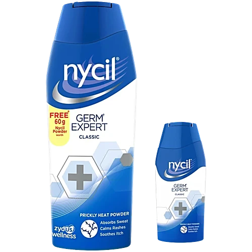 NYCIL CLASSIC PRICKLY HEAT TALCUM POWDER | 150G (GET NYCIL CLASSIC 50G FREE)