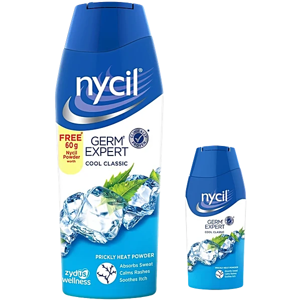 Nycil Germ Expert Prickly Heat Powder - Cool Classic, 150 g
