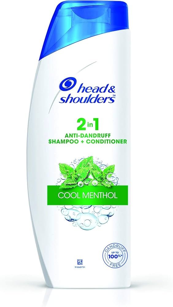 HEAD & SHOULDERS ANTI DANDRUFF SHAMPOO COOL MENTHOL REFRESHES & CLEANSES SCALP UP TO 100% DANDRUFF PROTECTION 180ML